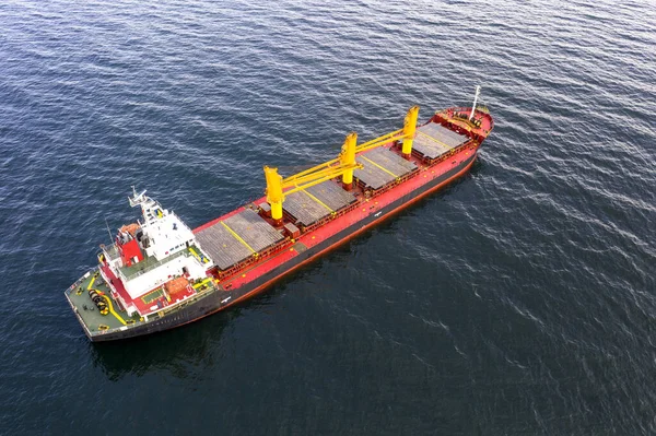 Groot Schip Zee Bovenaanzicht Vanuit Lucht Van Vrachtschip Import Export — Stockfoto