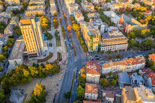 Aerial view from a drone over the city of Varna, Bulgaria
