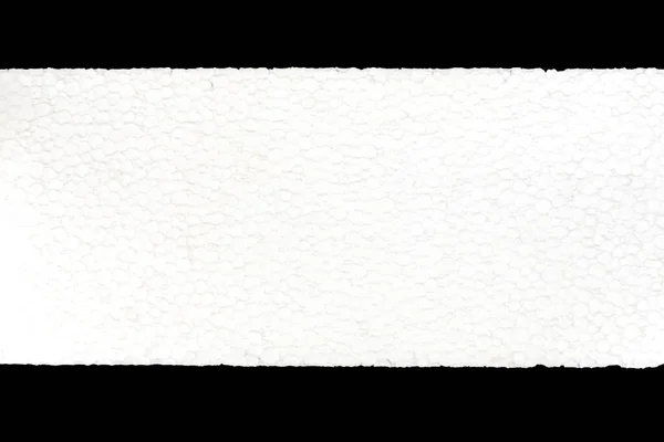 Пустой Кусок Белого Пенопласта Изолированный Черном Стоковое Изображение