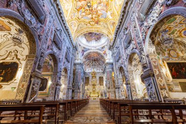 Palermo, Sicilya, İtalya - 13 Kasım 2023 Palermo, Sicilya 'daki Santa Caterina Kilisesi 