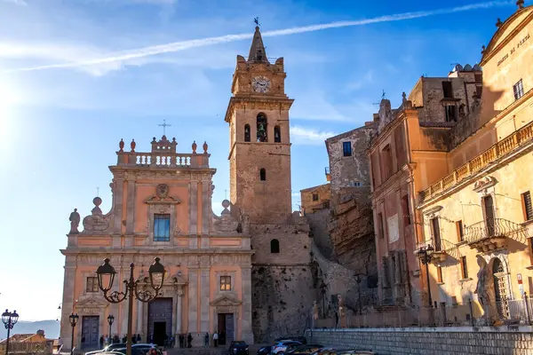 stock image Cathedral of Caccamo at Piazza Duomo