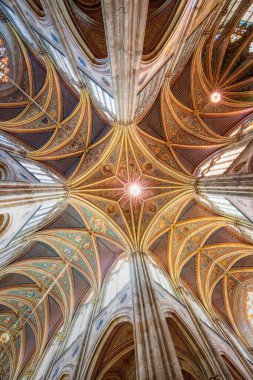 Bir katedralin tavanına bakıyorum.