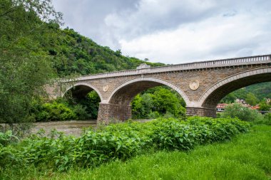 Old bridge in town of city Veliko Tarnovo, Bulgaria clipart