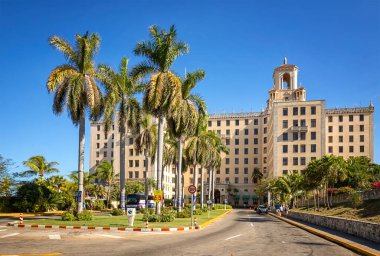 Havana, Küba - 08 Aralık 2018: Hotel Nacional de Cuba Havana, Küba 'da tarihi bir otel. 