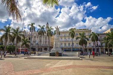 Havana, Cuba - 08 December 2018:Statue of Jose Marti in Central Park, Agramonte, Havana, Cuba. clipart