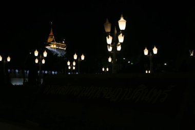 Bangkok, Tayland 'da yeni yıl süslemeleri, ışıkları ve mimarisi