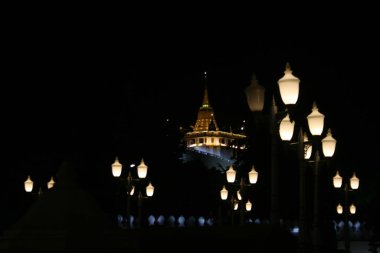 Bangkok, Tayland 'da yeni yıl süslemeleri, ışıkları ve mimarisi