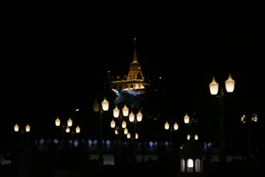 Bangkok, Tayland 'da yeni yıl süslemeleri, ışıkları ve mimarisi