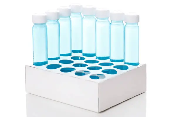 Medicine Cosmetology Empty Vials Table — Stock Photo, Image