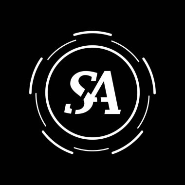 İlk SA Harfi Logo Tasarımı. Harf sa yaratıcı logo tasarım vektörü