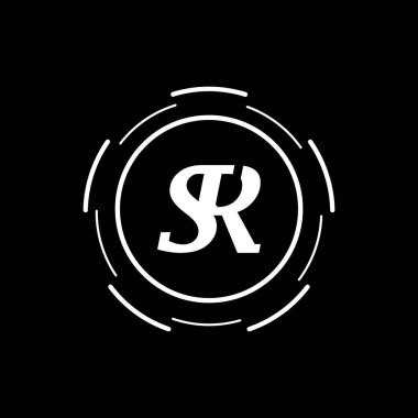 İlk SR Harfi Logo Tanımı. Sr yaratıcı logo tasarım vektörü