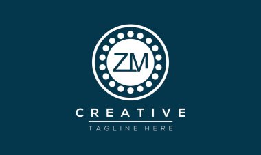 Modern Typography Vector Şablonu 'na sahip ilk ZM Harf Logosu. Yaratıcı Harf ZM Logosu .