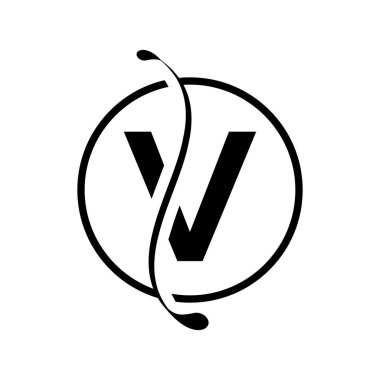 V logosu tasarım şablonu. Soyut Harf V logo tasarımı