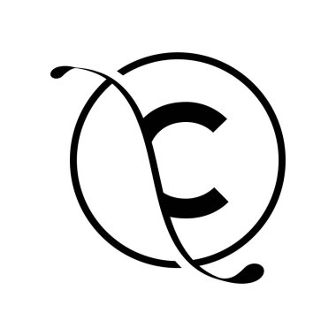 İlk C logosu tasarım vektör şablonu. Soyut Harf C logo tasarımı