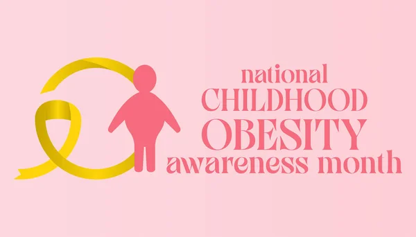 Месяц Осведомленности Детском Ожирении Отмечается Каждый Год Сентябре Векторная Иллюстрация Стоковый вектор