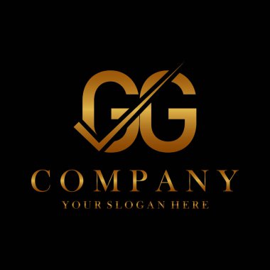 GG Harf Logo Tasarım Şablonu Vektörü. Yaratıcı baş harfler GG logo kavramı.