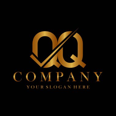QQ Harf Logo Tasarım Şablonu Vektörü. Yaratıcı harf QQ logo kavramı.
