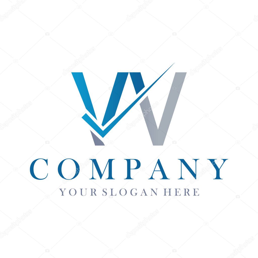 VV Letter Logo Design Template Vector. Creative initials letter VV logo concept.