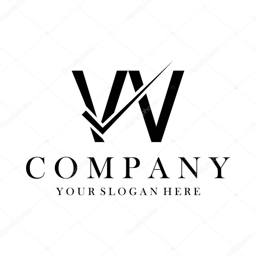 VV Letter Logo Design Template Vector. Creative initials letter VV logo concept.