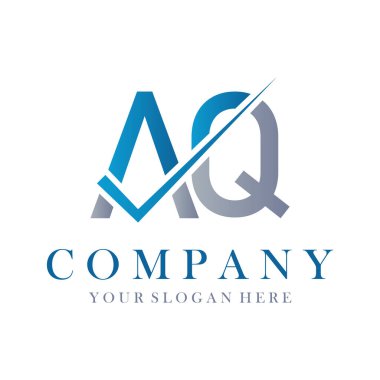 AQ Harf Logo Tasarım Şablonu Vektörü. Yaratıcı harflerin baş harfleri El-Q logosu kavramı.