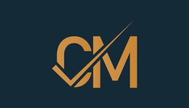 CM Harf Logo Tasarım Şablonu Vektörü. Yaratıcı baş harfler CM logo kavramı.