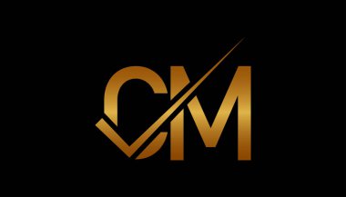 CM Harf Logo Tasarım Şablonu Vektörü. Yaratıcı baş harfler CM logo kavramı.