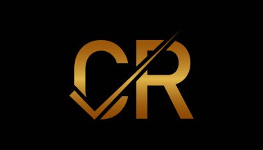 CR Harf Logo Tasarım Şablonu Vektörü. Yaratıcı harf CR logo kavramı.