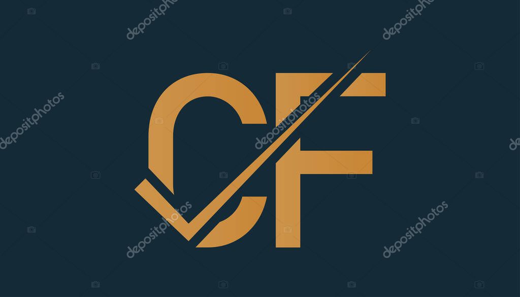 CF Letter Logo Design Template Vector. Creative initials letter CF logo concept.