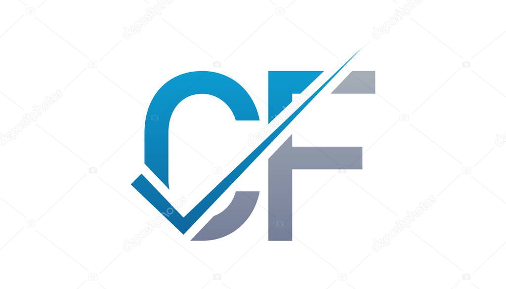 CF Letter Logo Design Template Vector. Creative initials letter CF logo concept.
