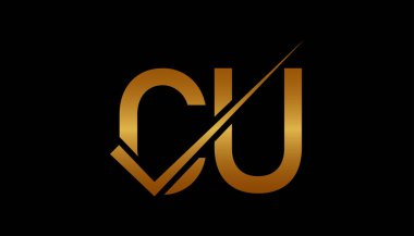 CU Harf Logo Tasarım Şablonu Vektörü. Yaratıcı baş harfler CU logo kavramı.