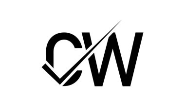 CW Harf Logo Tasarım Şablonu Vektörü. Yaratıcı baş harfler CW logo kavramı.