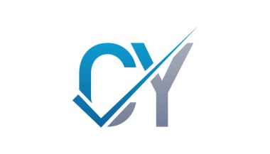 CY Harf Logo Tasarım Şablonu Vektörü. Yaratıcı baş harfler CY logo kavramı.