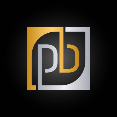 Kare Arkaplan ile DD Logo Tasarım Şablonu Vektörü.