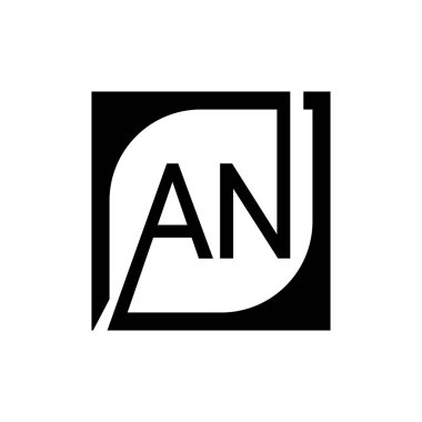 Kare Arkaplan ile Bir Logo Tasarım Şablonu Vektörü.