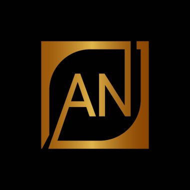 Kare Arkaplan ile Bir Logo Tasarım Şablonu Vektörü.