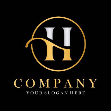 Lüks H Logosu Tasarımı. H Harfi Tasarım Vektörü.