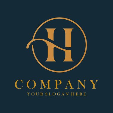Lüks H Logosu Tasarımı. H Harfi Tasarım Vektörü.