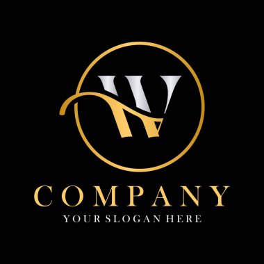 Lüks W Logo Tasarımı. W Harfi Tasarım Vektörü.