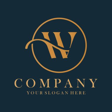 Lüks W Logo Tasarımı. W Harfi Tasarım Vektörü.