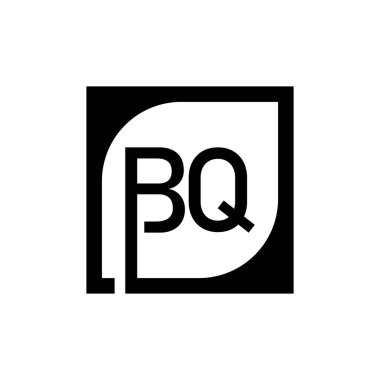 Kare Arkaplan ile BQ Logo Tasarım Şablonu Vektörü.