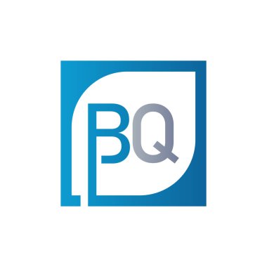 Kare Arkaplan ile BQ Logo Tasarım Şablonu Vektörü.