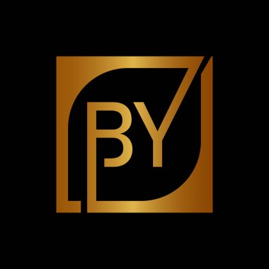 Kare Arkaplan ile Logo Tasarım Şablonu Vektörü.