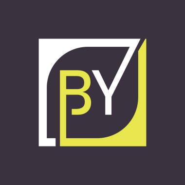 Kare Arkaplan ile Logo Tasarım Şablonu Vektörü.