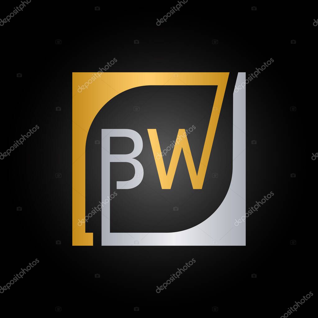 BW Logo Design Template Vector With Square Background.