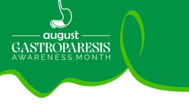 Gastroparesis Farkındalık Ayı her yıl August.banner tasarım şablonu Vektör illüstrasyon arka plan tasarımı üzerinde gözlemlenir.