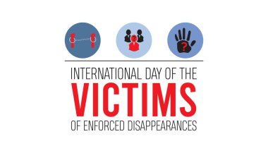 Zorunlu kaybolma kurbanlarının uluslararası günü her yıl August.banner tasarım şablonunda Vektör illüstrasyon arka plan tasarımı.