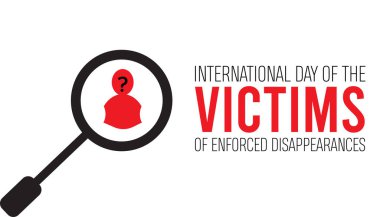 Zorunlu kaybolma kurbanlarının uluslararası günü her yıl August.banner tasarım şablonunda Vektör illüstrasyon arka plan tasarımı.