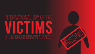 Zorunlu kaybolma kurbanlarının uluslararası günü her yıl August.banner tasarım şablonunda Vektör illüstrasyon arka plan tasarımı.