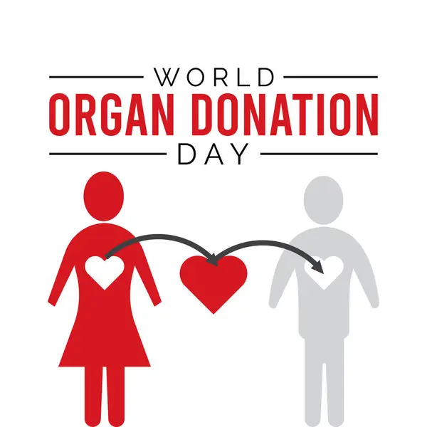 Dünya Organ Bağışı Günü her yıl August.banner tasarım şablonu Vektör illüstrasyon arka plan tasarımında gözlemlenmektedir..