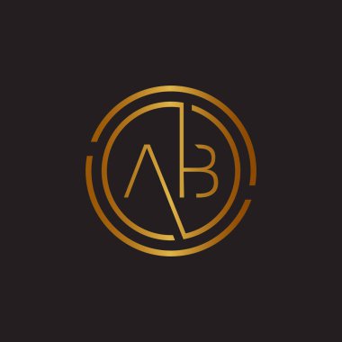 Lüks harf AB logo tasarımı. Kraliyet premium harfi AB logo tasarım vektör şablonu